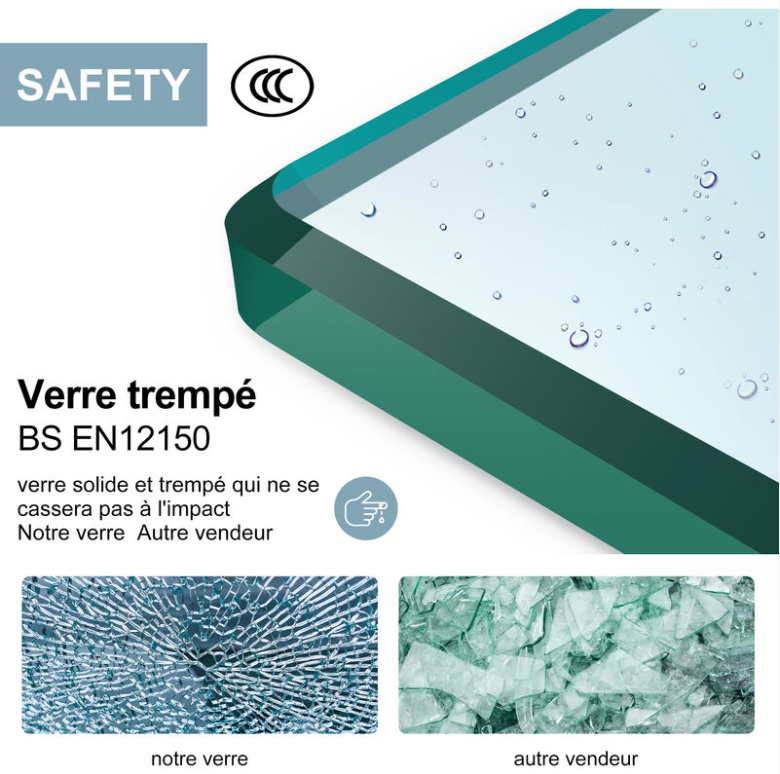 SIRHONA Porte de douche battante noire porte de douche rotative 180° verre trempé 5mm anti-calcaire 80 ~100cm x 195cm - SIRHONA