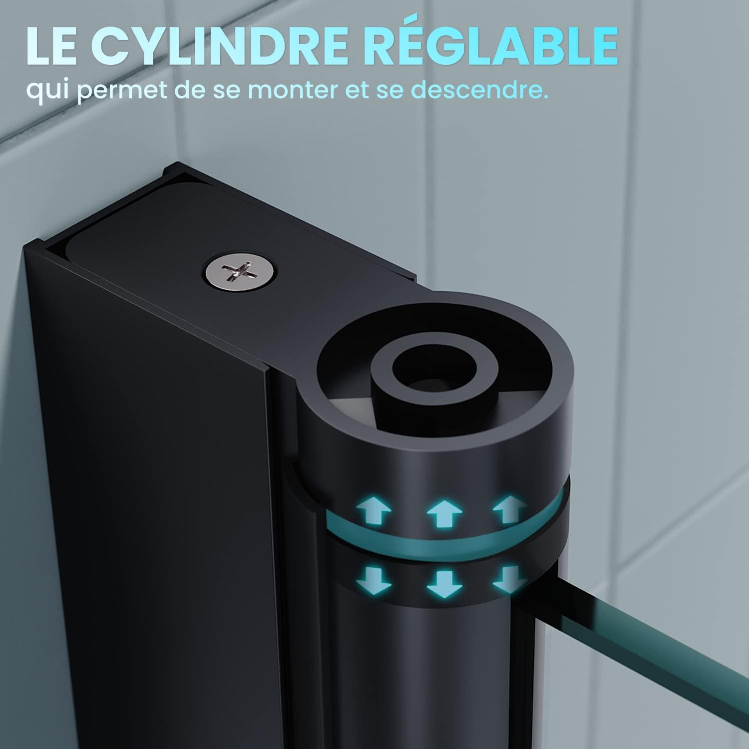 SIRHONA Porte de douche Noir Coulissante 76/80/90 x195cm Porte de douche Pivotante en Verre Transparent 6mm Securit - SIRHONA