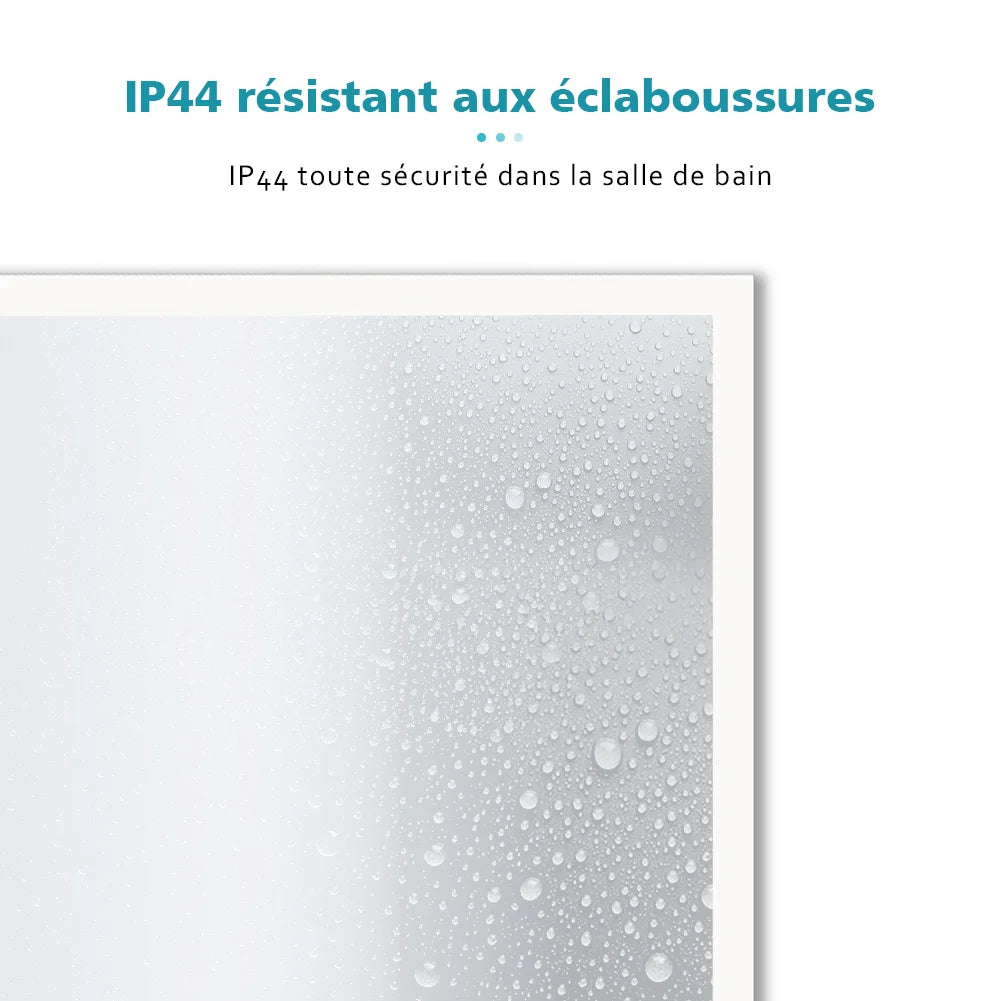 SIRHONA Miroir led Miroir de salle de bains avec éclairage LED Miroir Cosmétiques Mural Lumière Illumination avec Commande par Effleurement 100x60 CM - SIRHONA