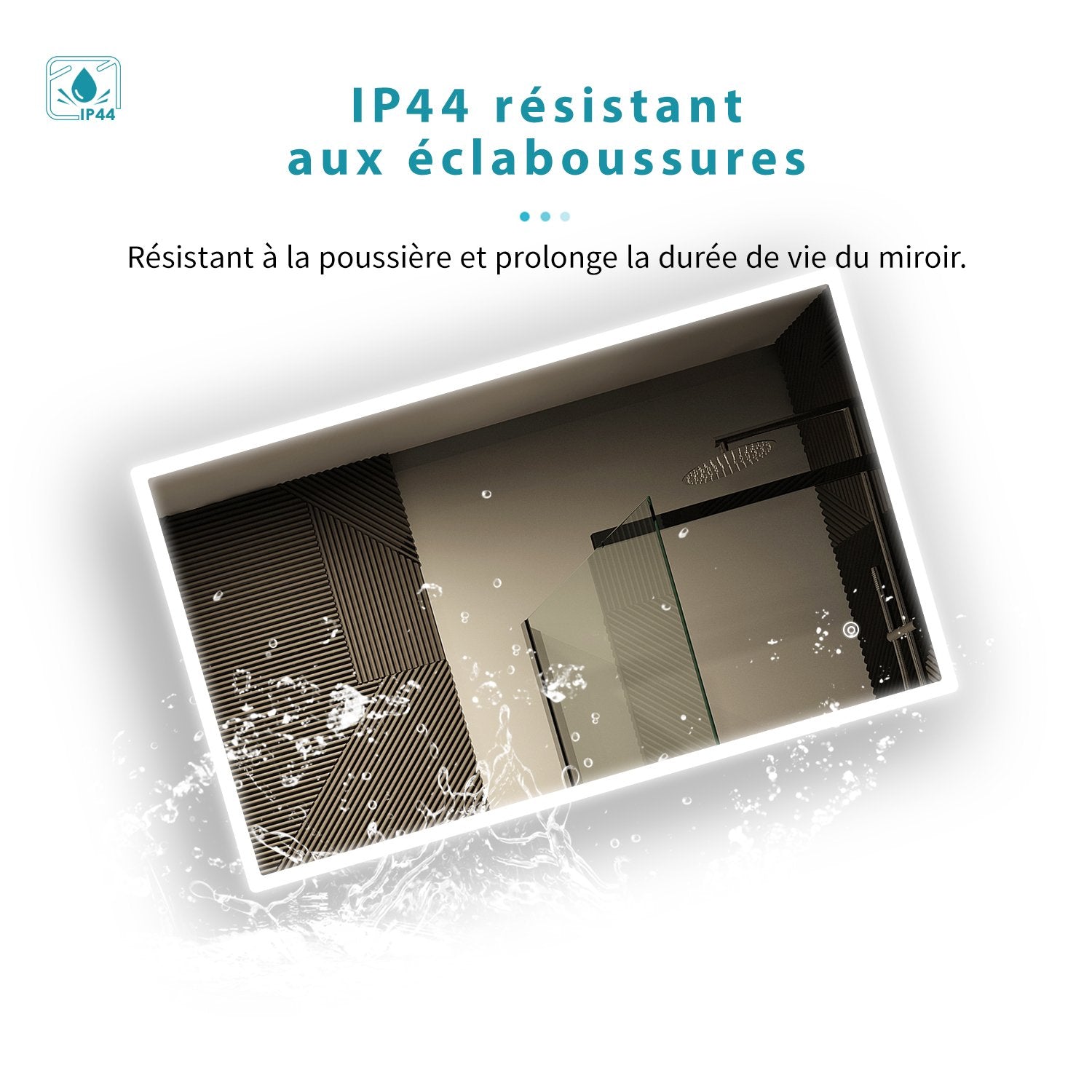 SIRHONA Miroir LED avec éclairage LED Miroir Salle de Bain Miroir Muraux Cosmétiques Mural Lumière Illumination - SIRHONA