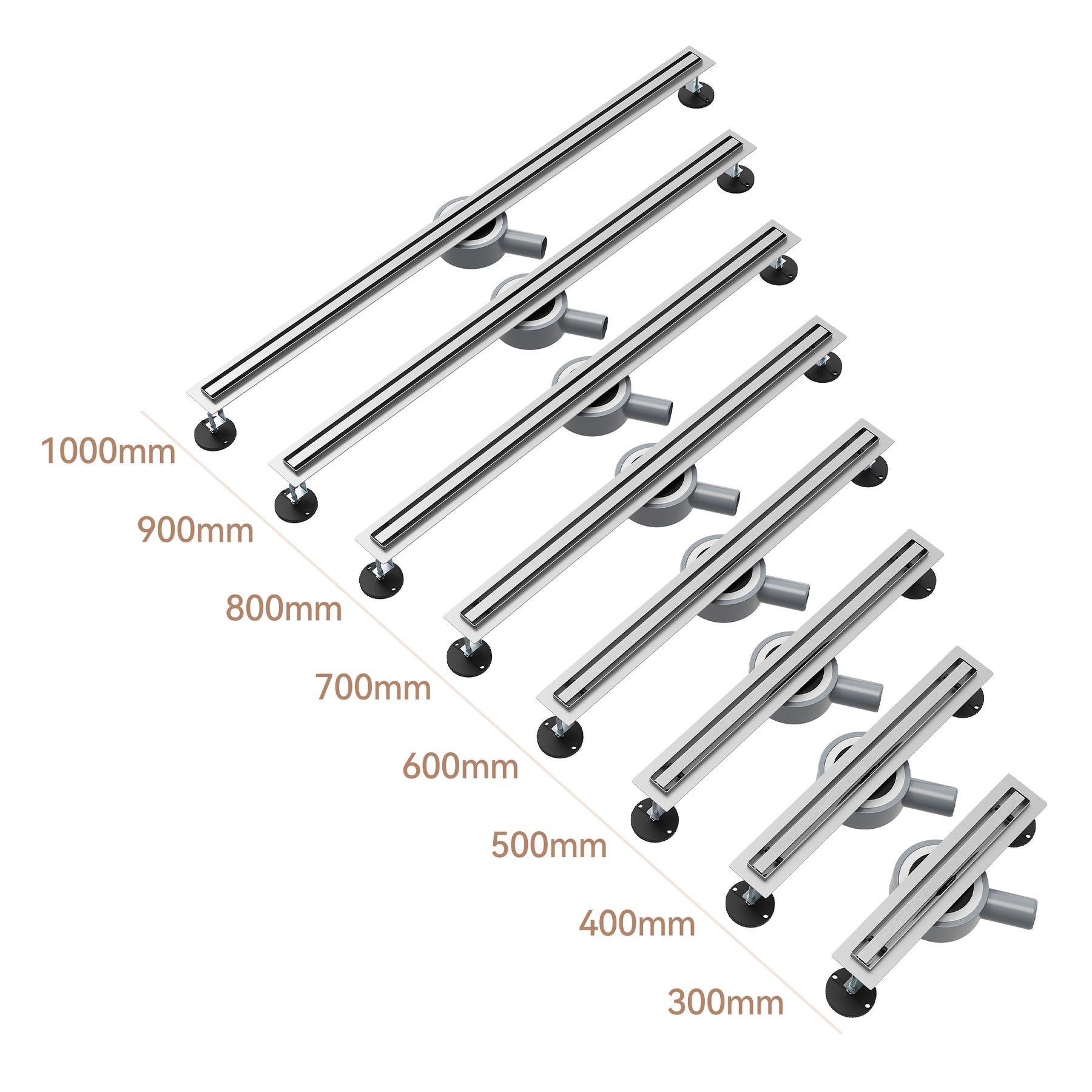 Paroi de doucheBonde de sol en acier inoxydable 304 italien 30-100 cm avec filtre et couvercle désodorisant - SIRHONA