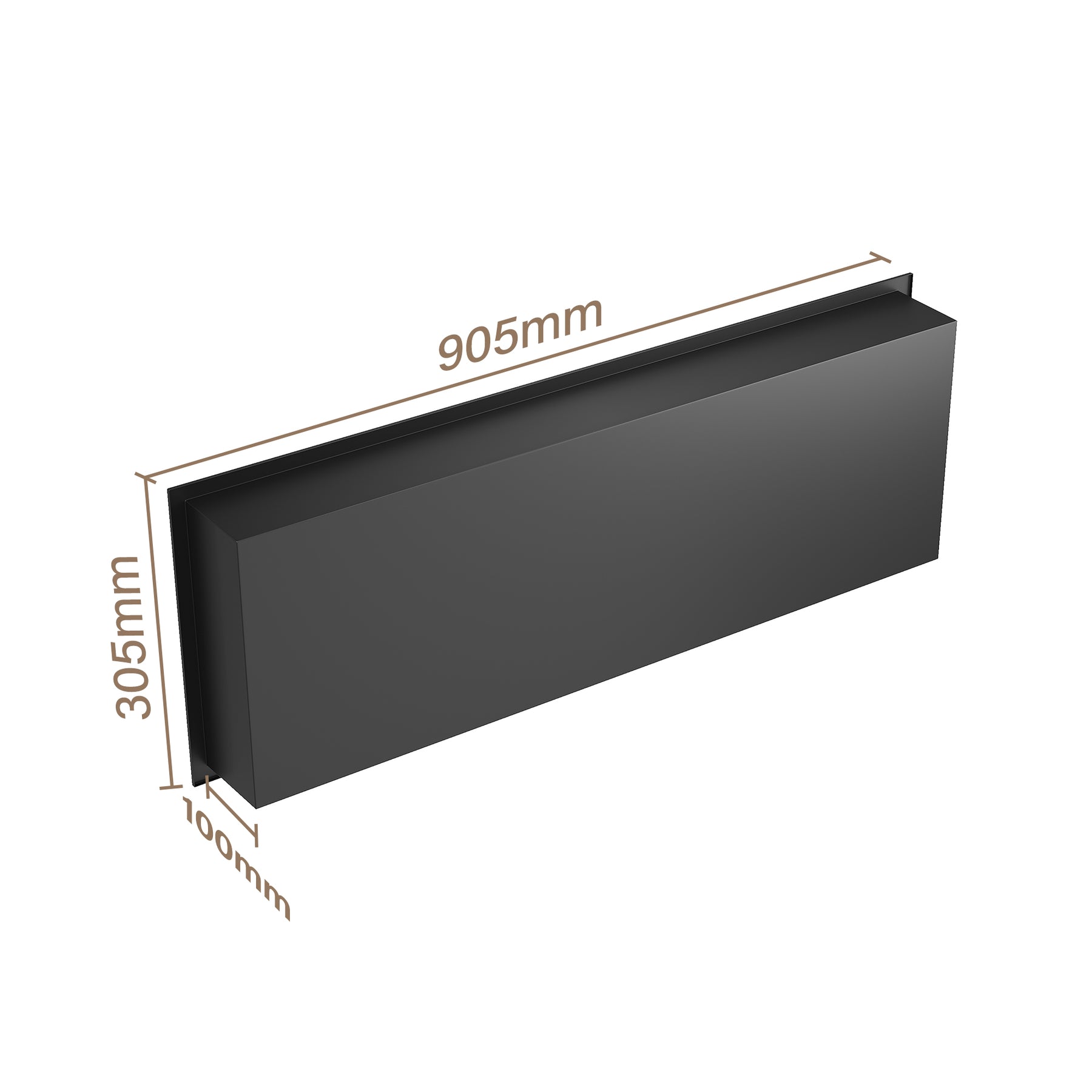 Niche murale de douche en acier inoxydable, niche de douche encastrée, étagère unique de stockage pour salle de bains, pas de carrelage nécessaire, 90 x 30 x 10 cm, noir - SIRHONA