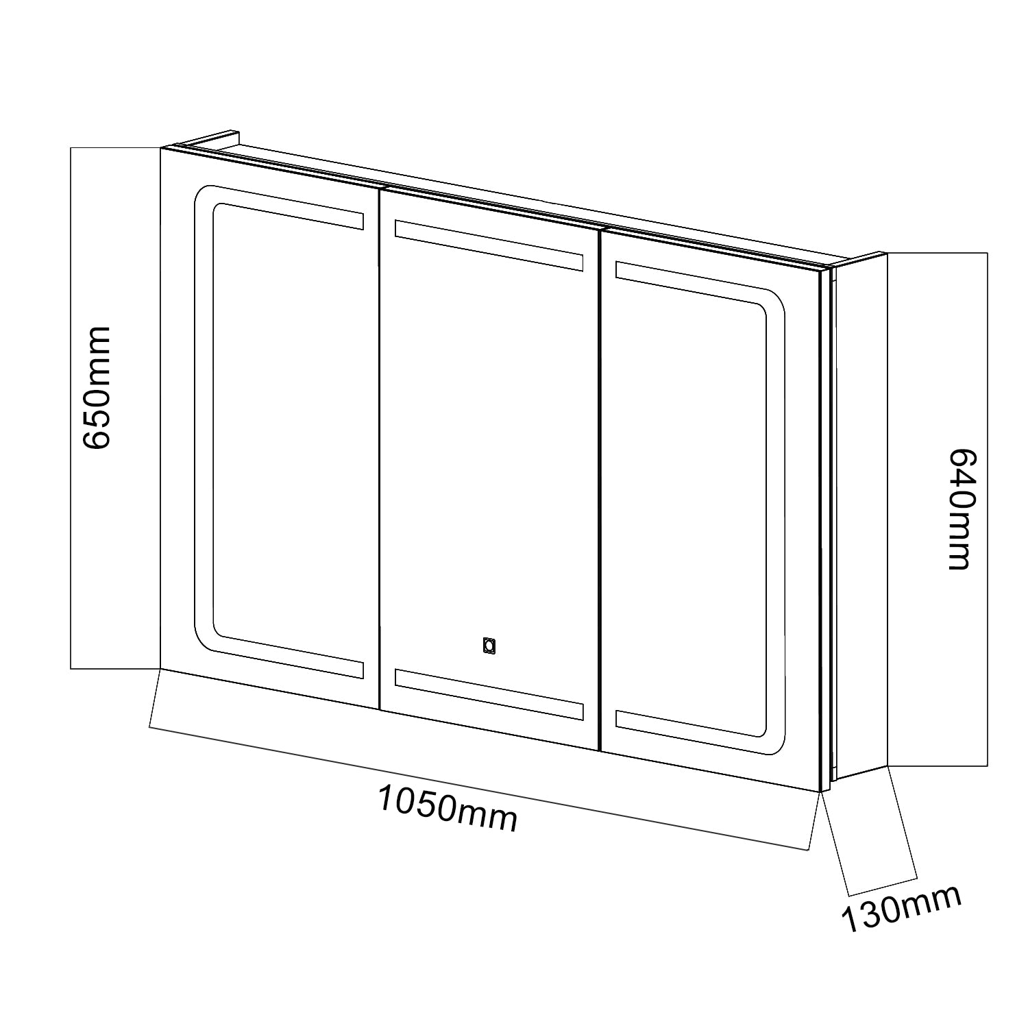 Armoire de toilette avec acier inoxydable 3 portes 13x105x65cm - SIRHONA