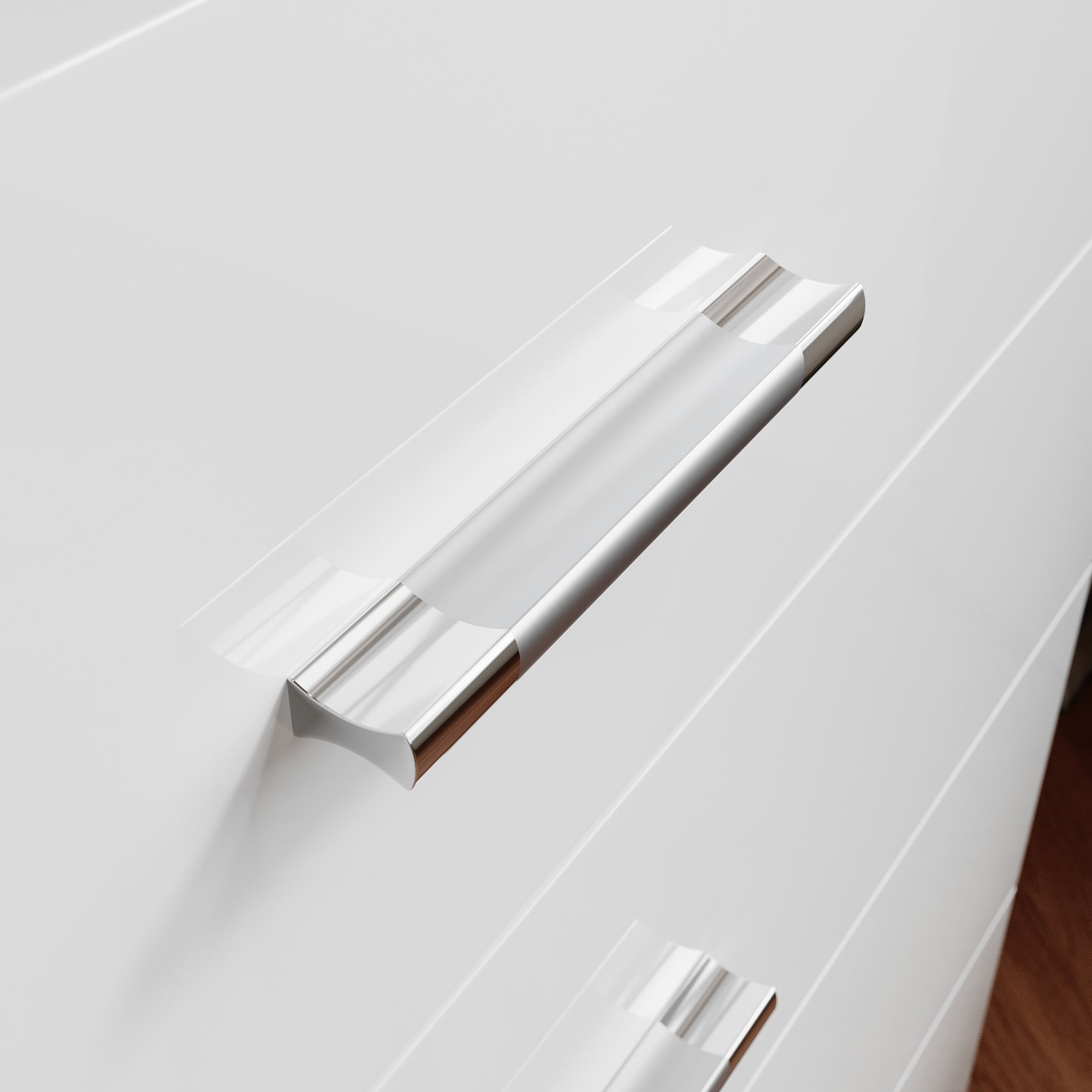 SIRHONA Commode Verticale LED 4 Tiroirs Blanche Brillante W 60 x D 40 x H 83 cm - SIRHONA