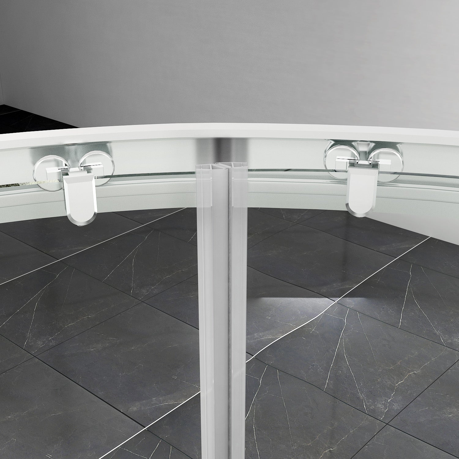 Cabine de douche Paroi de douche ronde Porte coulissante ESG Porte en verre 80/90/100cm Hauteur 185cm /195cm