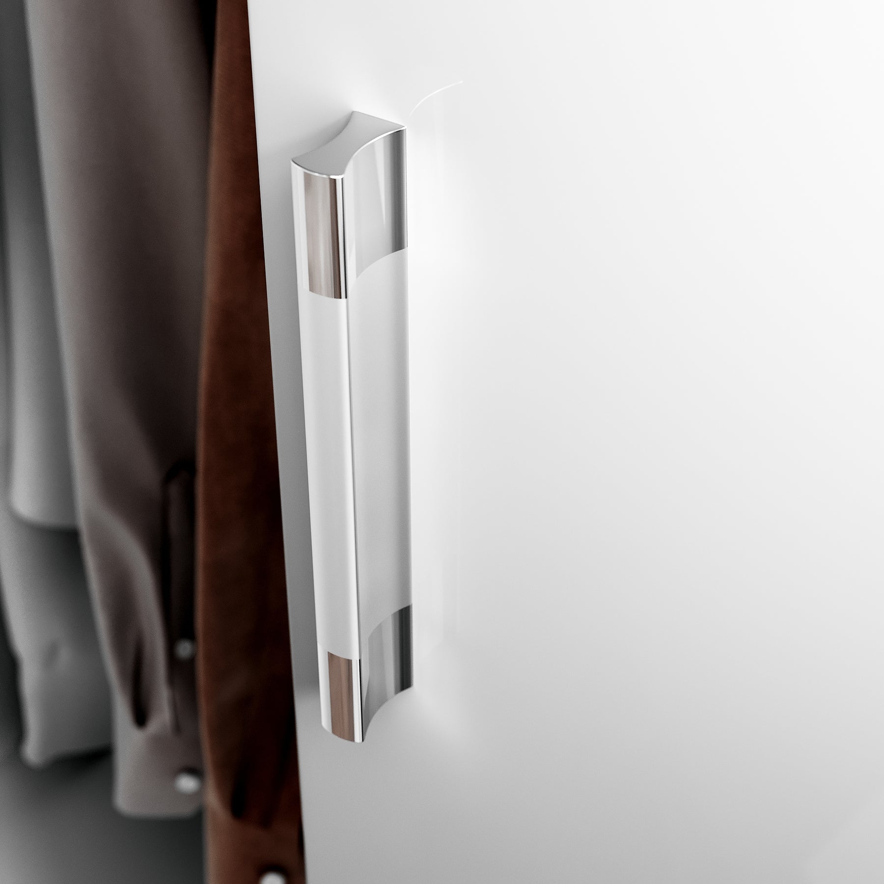 Armoire moderne 2 portes avec beaucoup d'espace de rangement, armoire polyvalente à portes battantes en blanc avec porte miroir, 76 x 47x 180cm - SIRHONA