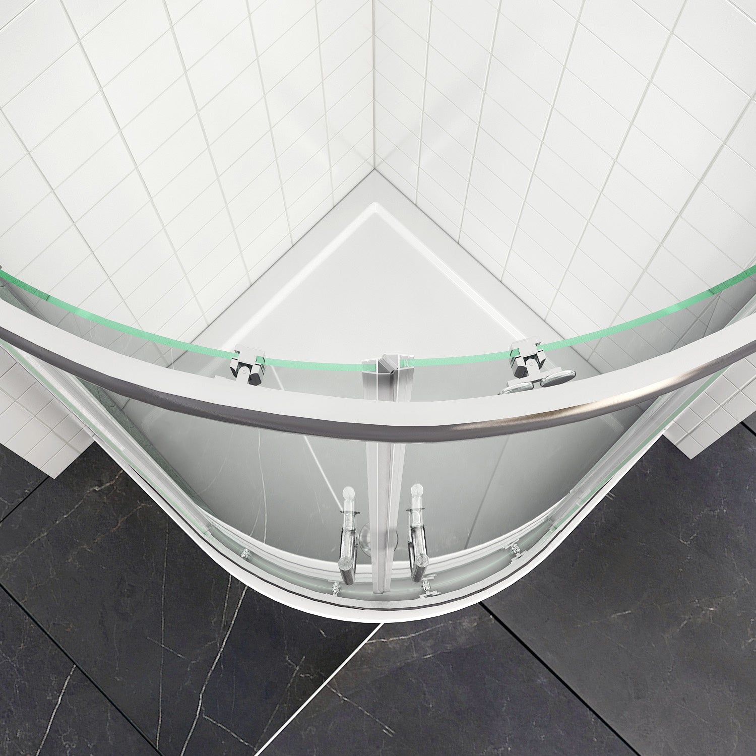 Cabine de douche Paroi de douche ronde Porte coulissante ESG Porte en verre 80/90/100cm Hauteur 185cm /195cm