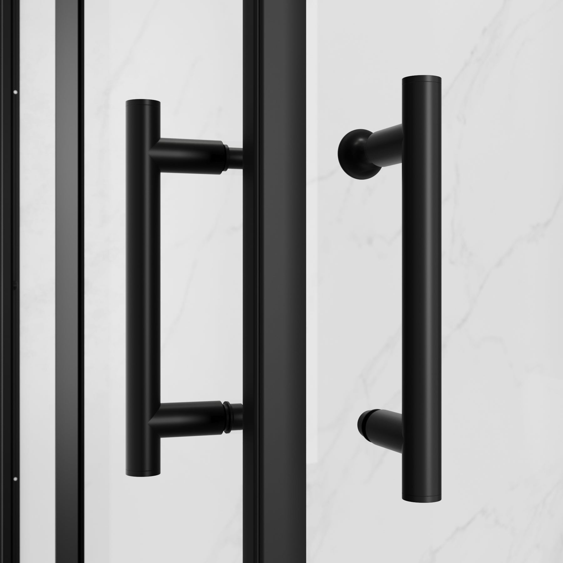 SIRHONA Porte Coulissante de dDouche Noire 70 ~100cm, 5mm Verre Cabine de Douche Trempé Cabine de Douche Réglable Design Aluminium de Haute Qualité - SIRHONA