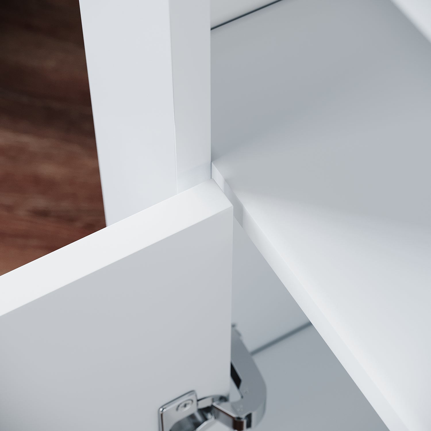 Commode Sideboard avec éclairage LED brillant Meuble de Armoire de salon, blanc - SIRHONA