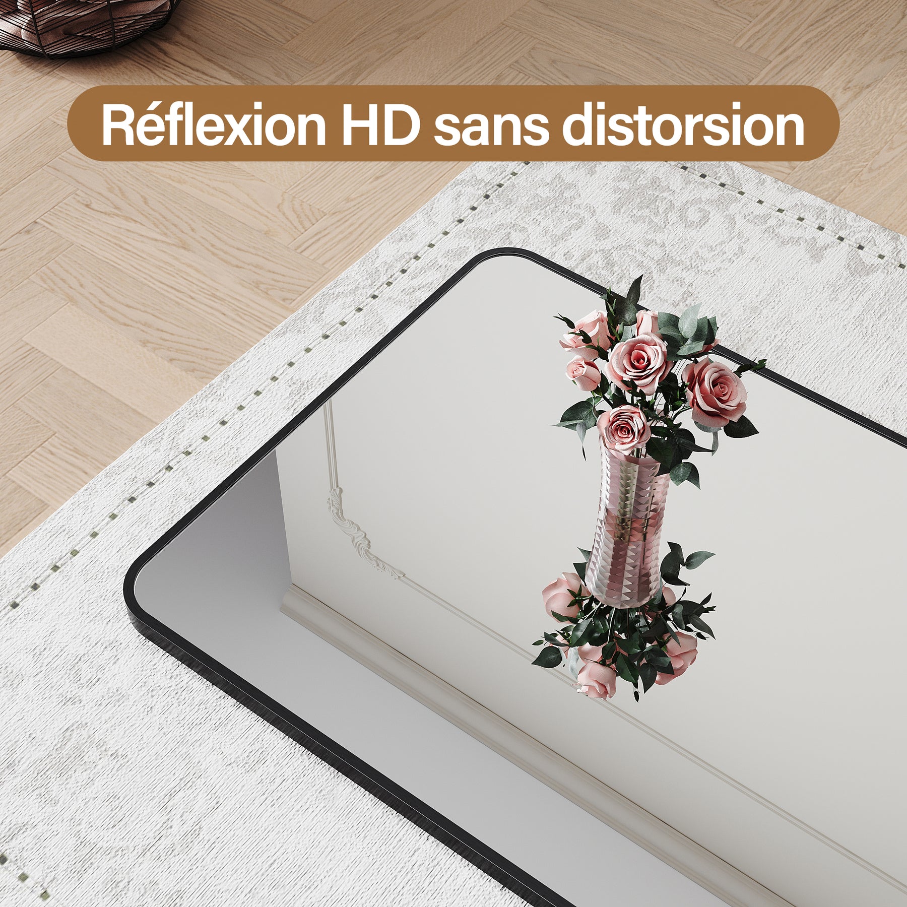 SIRHONA Miroir de maquillage moderne installation murale ou verticale 1600 x 600 x 28mm - SIRHONA