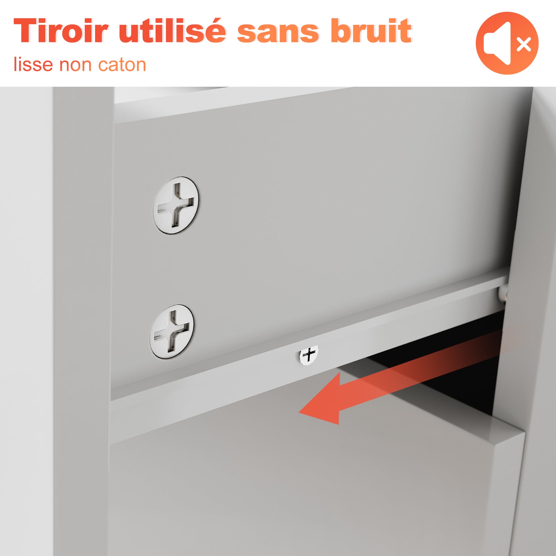 SIRHONA Commode Verticale LED 4 Tiroirs Blanche Brillante W 60 x D 40 x H 83 cm - SIRHONA