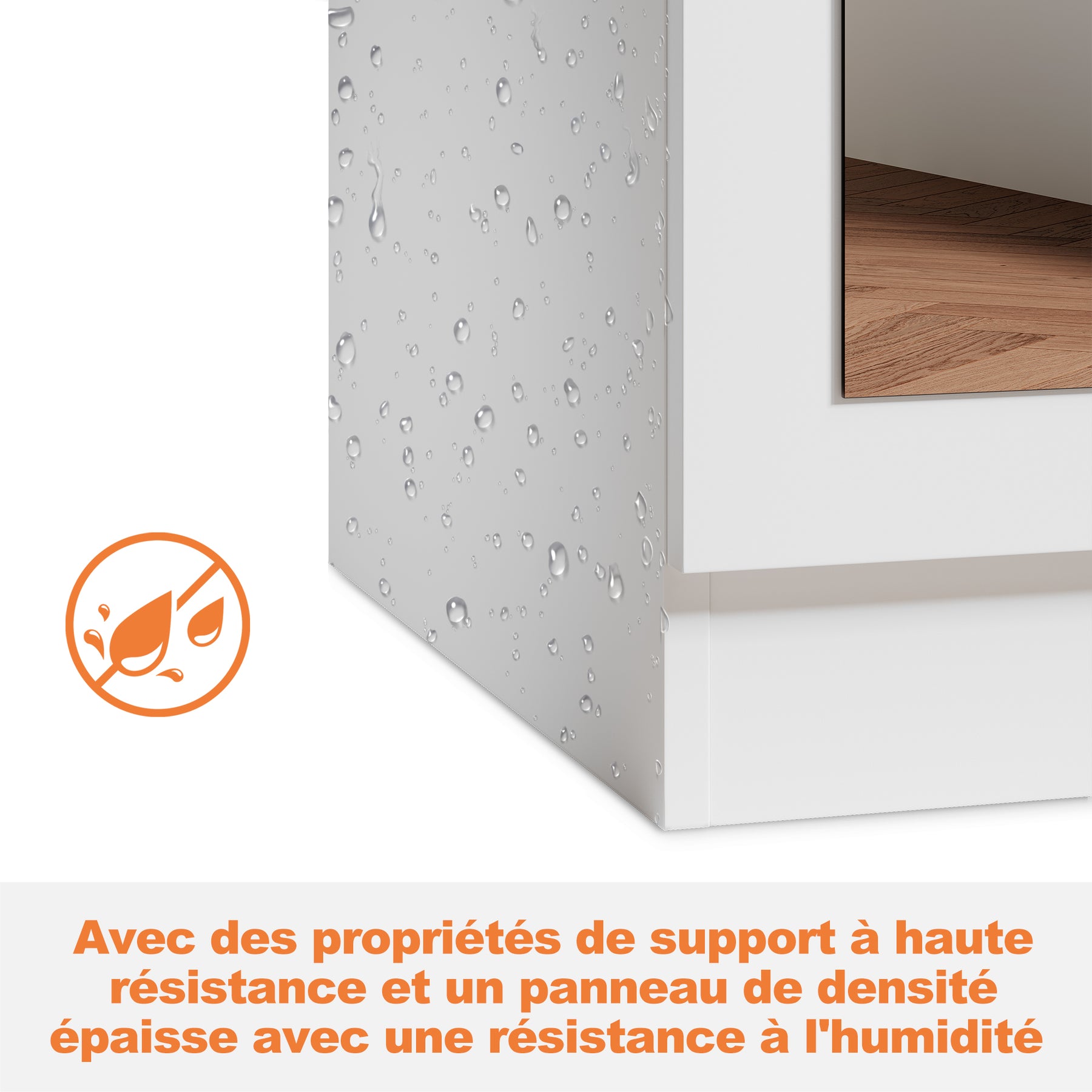 Armoire moderne 2 portes avec beaucoup d'espace de rangement, armoire polyvalente à portes battantes en blanc avec porte miroir, 76 x 47x 180cm - SIRHONA