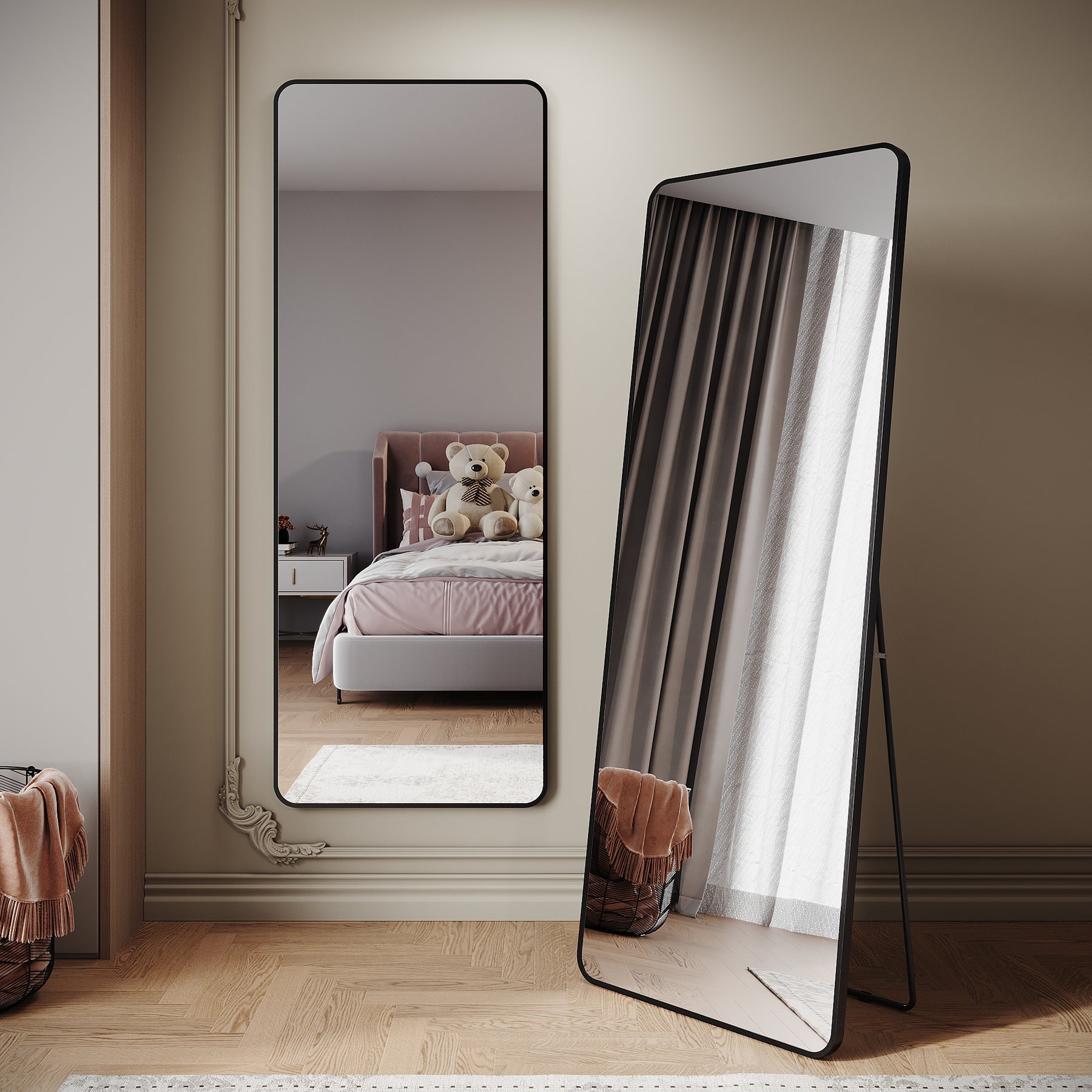 SIRHONA Miroir de maquillage moderne installation murale ou verticale 1600 x 600 x 28mm - SIRHONA