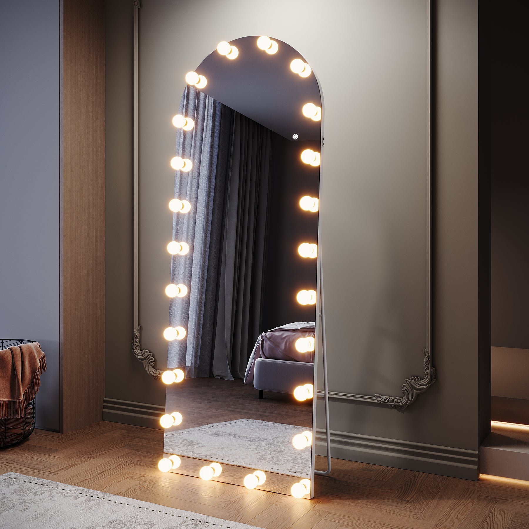 SIRHONA Miroirs sur pied de grande taille avec lumière LED à 3 couleurs 1600x600x35mm - SIRHONA