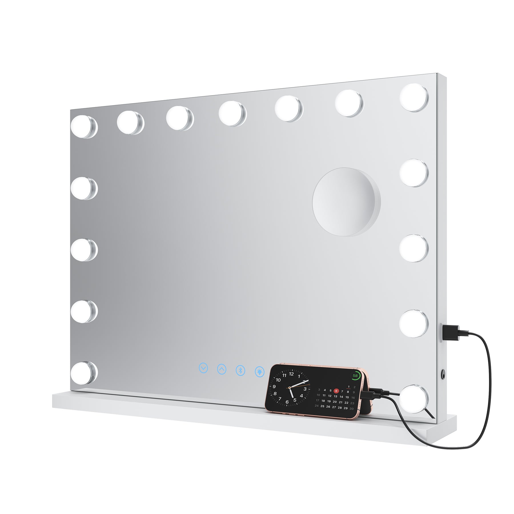 SIRHONA Miroir Mural Miroir Maquillage 58x43cm LED Mirror Hollywood 3 couleurs - SIRHONA