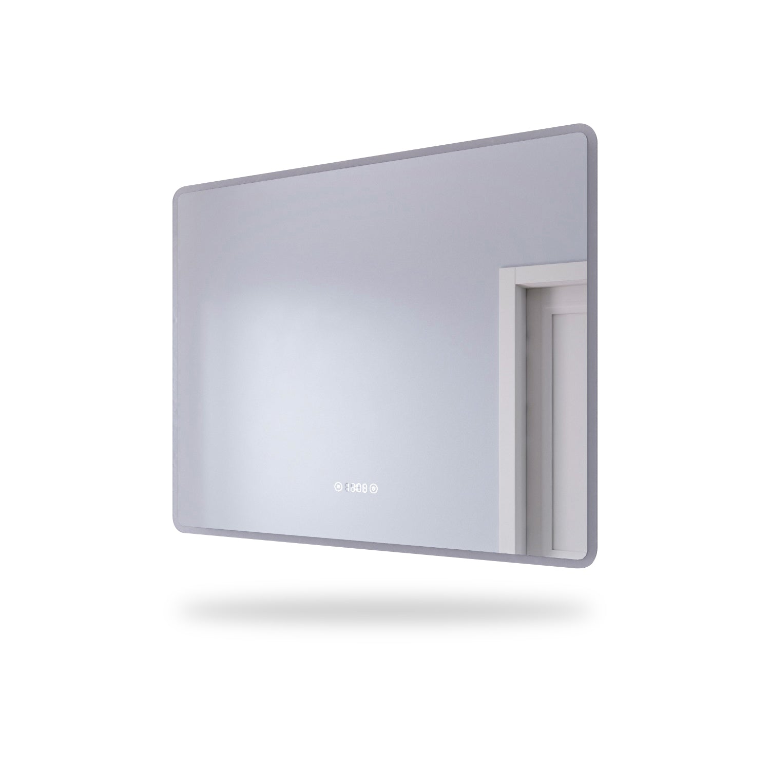 SIRHONA Miroir de salle de bains 900x700x35mm - Miroirs cosmétiques muraux - Miroir avec led illumination - Trois températures de couleur - Antibuée avec réglage de l'heure - SIRHONA