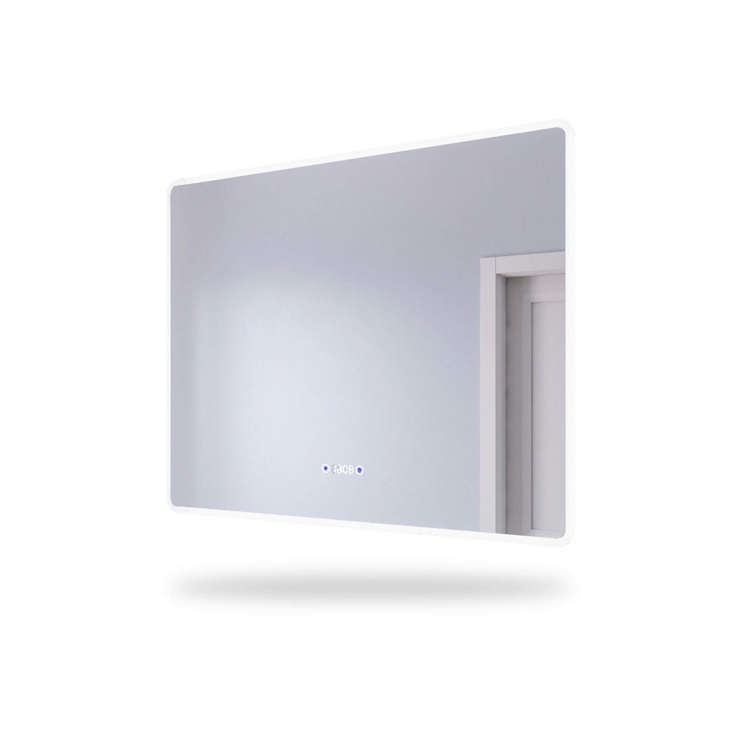 SIRHONA Miroir de salle de bains 900x700x35mm - Miroirs cosmétiques muraux - Miroir avec led illumination - Trois températures de couleur - Antibuée avec réglage de l'heure - SIRHONA