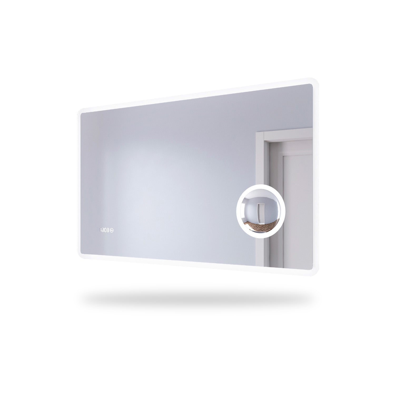 Miroir de salle de bains 1000 x 600 x 40mm - Miroirs cosmétiques muraux - Miroir avec led illumination - Miroir grossissant 3X - Blanc froid - Avec prise rasoir - Anti-poussière et antibuée, SIRHONA - SIRHONA