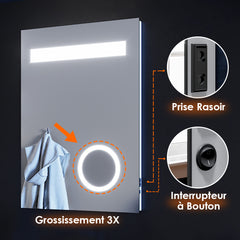 Collection image for: Miroir de salle de bain LED avec loupe 3x