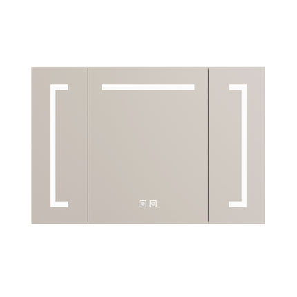 Armoire de toilette LED élégante de 90 cm, à fixation murale, Armoire de toilette avec espace de rangement pour la salle de bains