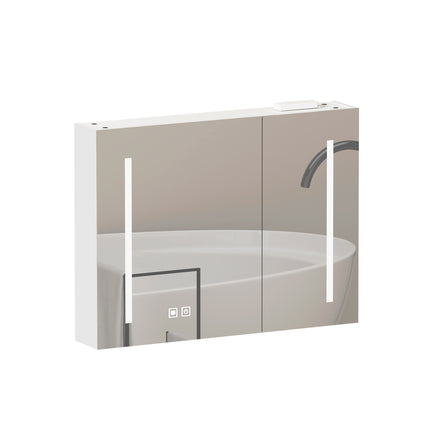 Armoire de toilette LED espace de rangement de 80 cm, à fixation murale