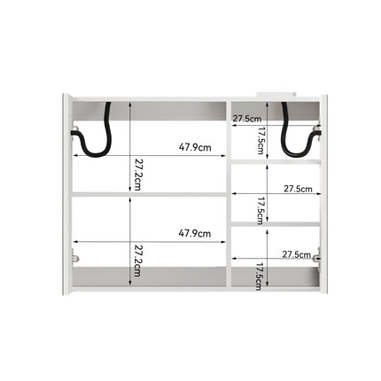Armoire de toilette LED espace de rangement de 80 cm, à fixation murale
