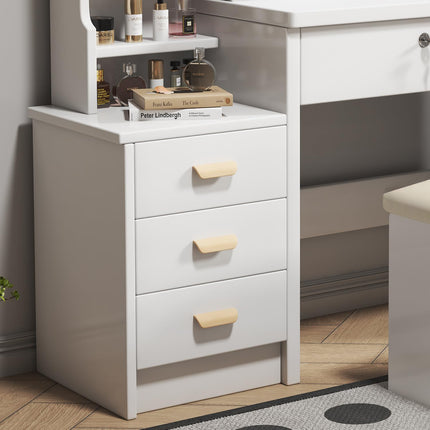 Coiffeuse élégante avec miroir et éclairage, comprenant un tabouret moelleux, un miroir de maquillage éclairé, blanche, 85x36x130cm