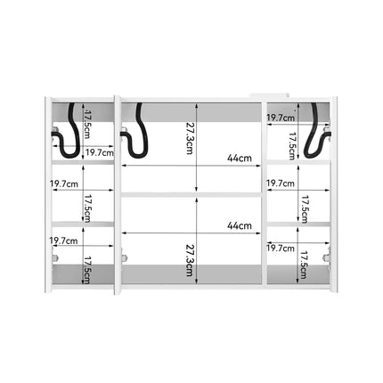 Armoire de toilette LED élégante de 90 cm, à fixation murale, Armoire de toilette avec espace de rangement pour la salle de bains