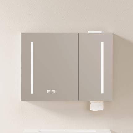 Armoire de toilette LED espace de rangement de 80 cm, à fixation murale