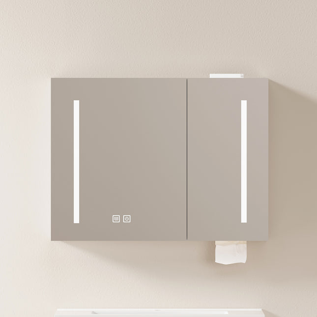 Armoire de toilette LED espace de rangement de 80 cm, à fixation murale - SIRHONA