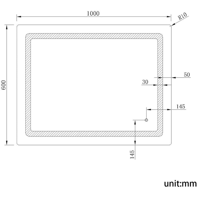 SIRHONA Miroir de salle de bains - Miroirs cosmétiques muraux - Miroir avec led illumination - Anti-buée avec éclairage led - Avec prise rasoir - lnterrupteur tactile 1000 x 600 x 35mm - SIRHONA