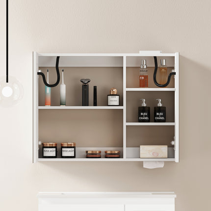 Armoire de toilette LED espace de rangement de 80 cm, à fixation murale