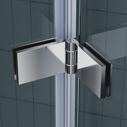 SIRHONA Porte de douche Coulissante 76/80/90x195cm Porte de douche Pivotante en Verre Transparent 6mm Securit - SIRHONA
