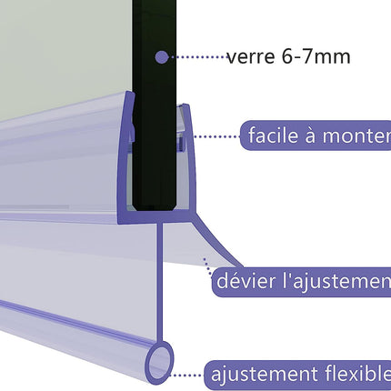 SIRHONA Joint de Porte Joint de Rechange Joint de Douche en PVC,avec Déflecteur d'eau - SIRHONA