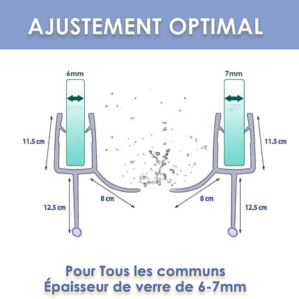 SIRHONA Joint de Porte Joint de Rechange Joint de Douche en PVC,avec Déflecteur d'eau - SIRHONA