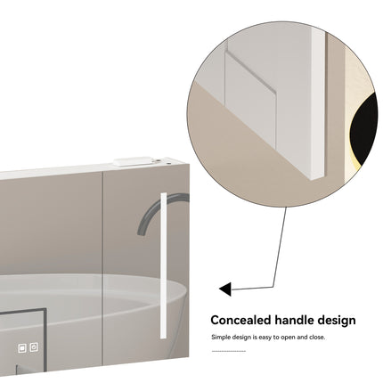 Armoire de toilette LED espace de rangement de 80 cm, à fixation murale