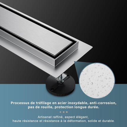 SIRHONA Caniveau Douche Italienne 50cm ~ 110cm à carreler - SIRHONA