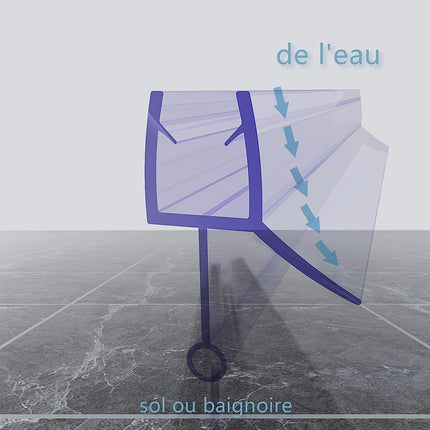 SIRHONA Joint de Porte Joint de Rechange Joint de Douche en PVC,avec Déflecteur d'eau - SIRHONA