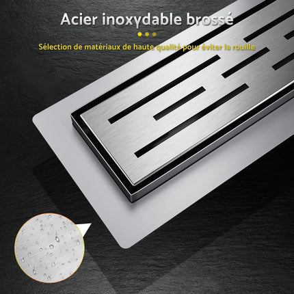 SIRHONA Caniveau Douche Italienne 80 cm Acier Inoxydable Caniveau de Sol à l'italienne Grille - SIRHONA