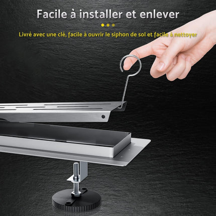 SIRHONA Caniveau Douche Italienne 80 cm Acier Inoxydable Caniveau de Sol à l'italienne Grille - SIRHONA