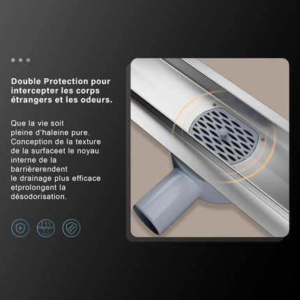 SIRHONA Caniveau Douche Italienne 50cm ~ 110cm à carreler - SIRHONA