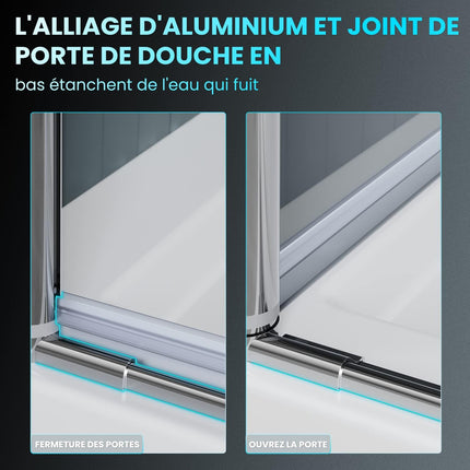 SIRHONA Porte de douche Coulissante 76/80/90x195cm Porte de douche Pivotante en Verre Transparent 6mm Securit - SIRHONA