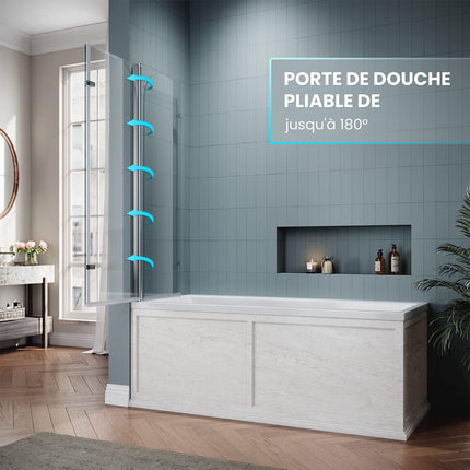 SIRHONA Paroi de Douche Baignoire, 2 volets with 100x130cm / 3volets with 130x130cm - SIRHONA