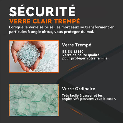 SIRHONA Paroi de Douche Noir 120x200cm, Walk-in Panneau Fixe Noir, Porte de Douche avec Verre Trempé de Sécurité Nano 8 mm, Verre Facile à Nettoyer - SIRHONA