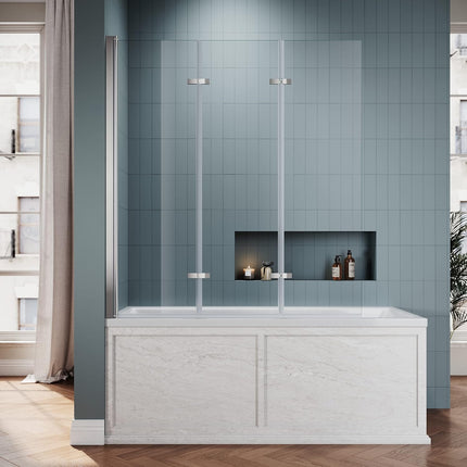 SIRHONA Paroi de Douche Baignoire, 2 volets with 100x130cm / 3volets with 130x130cm - SIRHONA