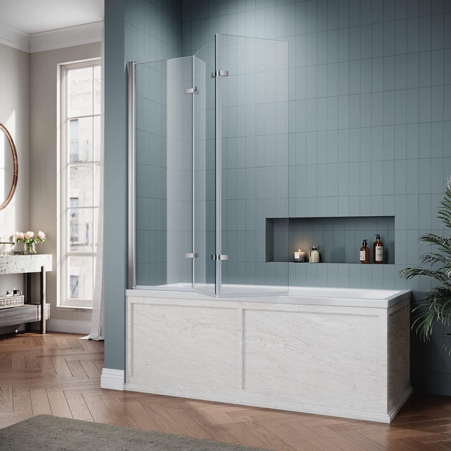 SIRHONA Paroi de Douche Baignoire, 2 volets with 100x130cm / 3volets with 130x130cm - SIRHONA