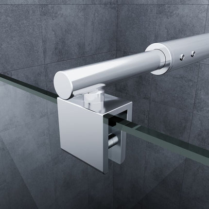 SIRHONA 700-1200mm Barre de fixation extensible stabilisation de verre acier inoxydable pour paroi de fixation paroi de douche, chrom poli - SIRHONA