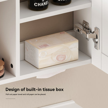 Armoire de toilette LED élégante de 90 cm, à fixation murale, Armoire de toilette avec espace de rangement pour la salle de bains
