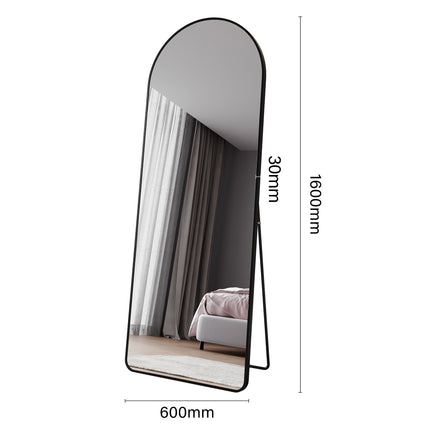 SIRHONA Miroir sur Pied, Noir voûté avec Support 1600x600x30mm - SIRHONA