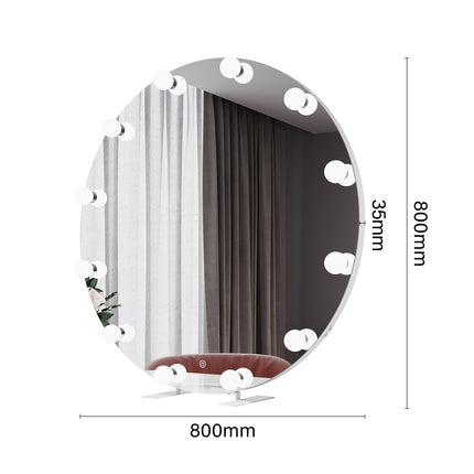 SIRHONA Miroir de maquillage LED, Miroir sur pied avec fonction mémoire 800 x 800 x 35mm - SIRHONA
